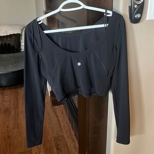 Lululemon black long sleeve open back top!